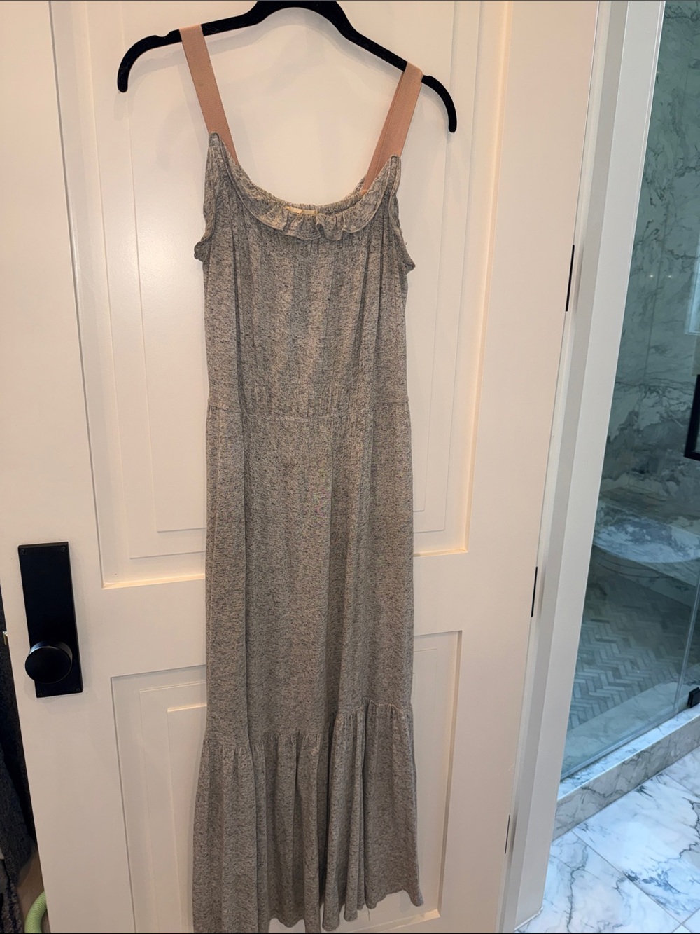 Rebecca Taylor Gray Ruffle Maxi Dress